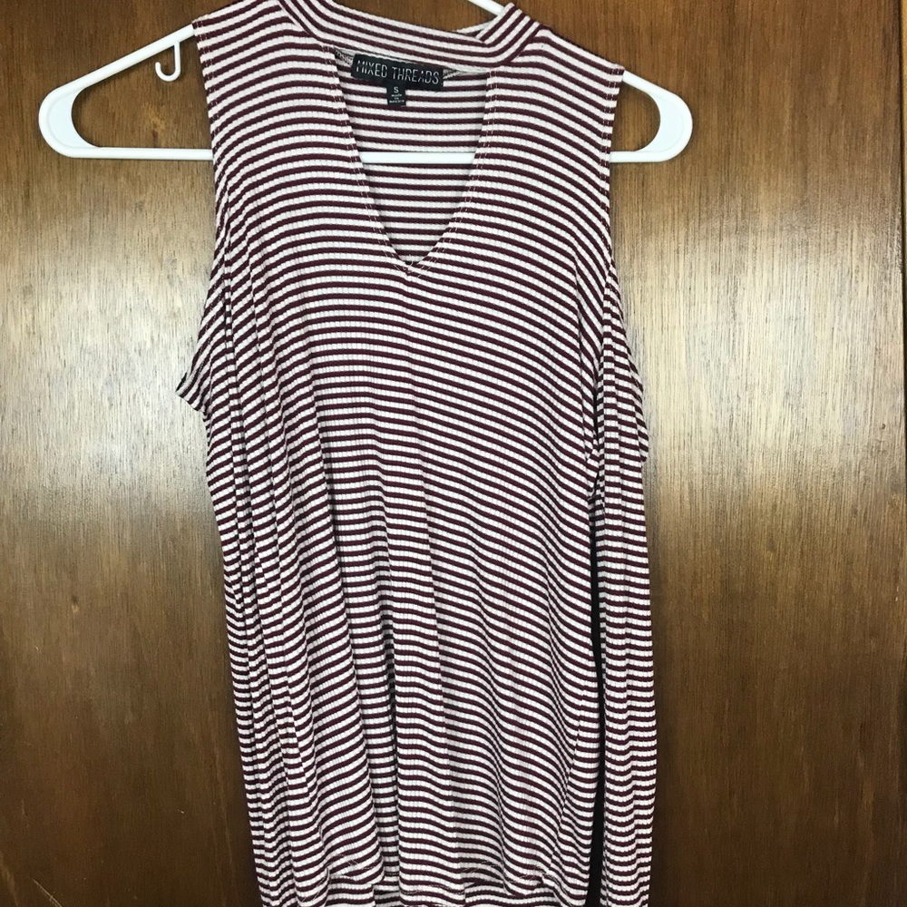Off the shoulder striped Tee